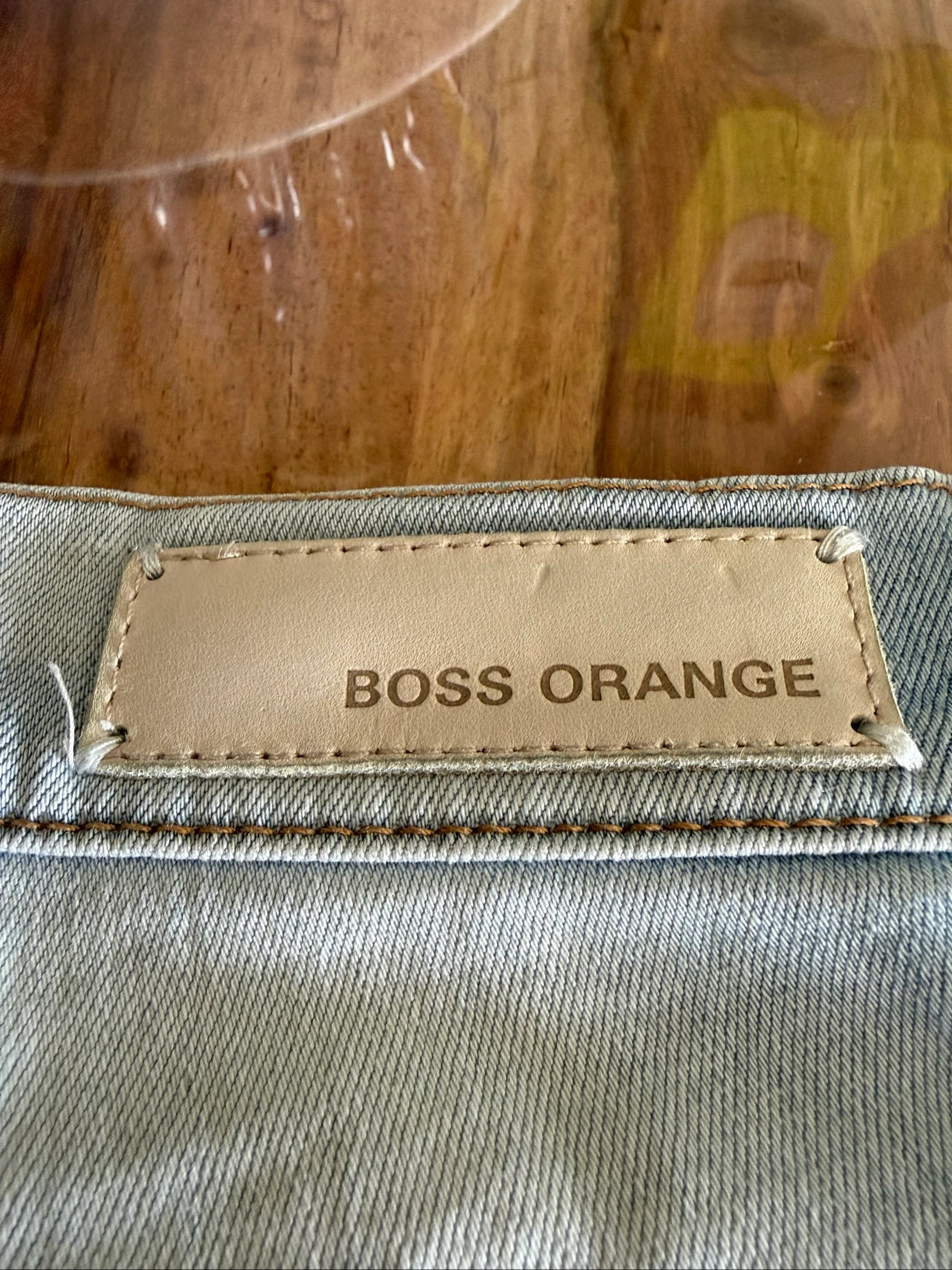 Short Jean Boss Orange Femme W25 Bleu Clair Coupe Slim Effiloché Stretch – photo 7